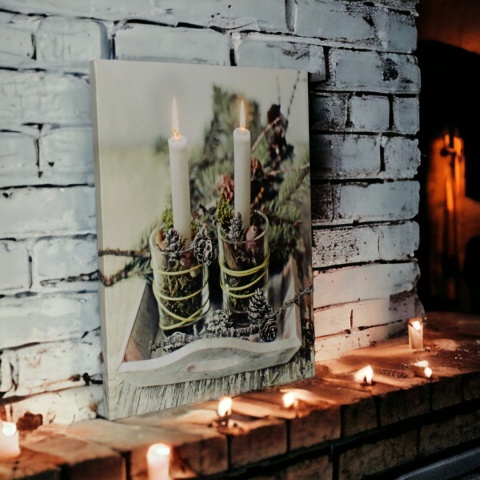 Obraz świąteczny z podświetleniem LED 30x40cm