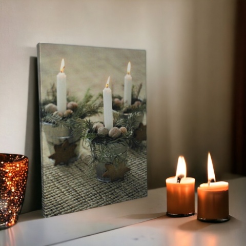 Obraz świąteczny z podświetleniem LED 30x40cm