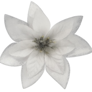 Poinsecja Gwiazda Betlejemska ozdoba świąteczna kwiat srebrny