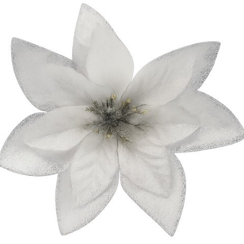 Poinsecja Gwiazda Betlejemska ozdoba świąteczna kwiat srebrny