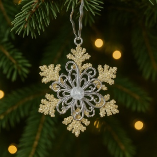 Zawieszka choinkowa śnieżynka 12 cm