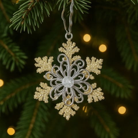 Zawieszka choinkowa śnieżynka 12 cm