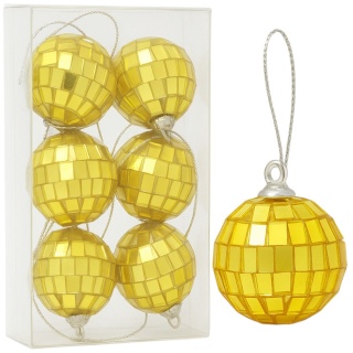 Bombki choinkowe 2,5cm zestaw 6szt lustrzane ozdoba bombka na choinkę złoty