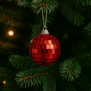 Bombki choinkowe 2,5cm zestaw 6szt lustrzane ozdoba na choinkę czerwony