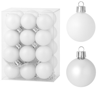 Bombki choinkowe 3cm zestaw 24szt ozdoba bombka na choinkę biały