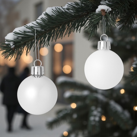 Bombki choinkowe 3cm zestaw 24szt ozdoba bombka na choinkę biały