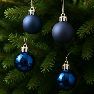 Bombki choinkowe 3cm zestaw 24szt ozdoba bombka na choinkę ciemny niebieski