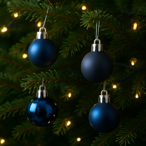 Bombki choinkowe 3cm zestaw 24szt ozdoba bombka na choinkę ciemny niebieski
