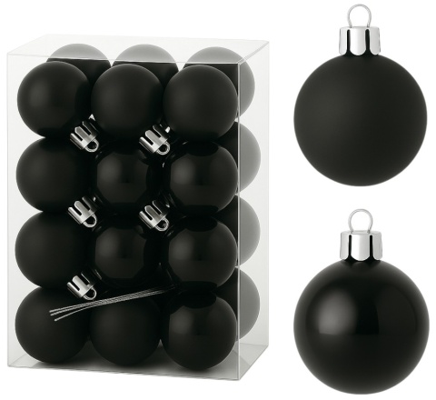 Bombki choinkowe 3cm zestaw 24szt ozdoba bombka na choinkę czarny