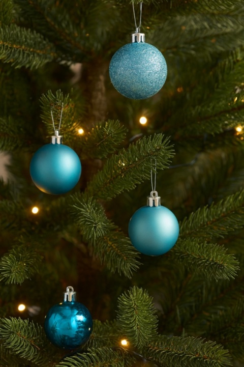 Bombki choinkowe 3cm zestaw 24szt ozdoba bombka na choinkę jasny niebieski