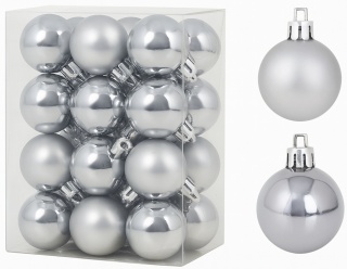 Bombki choinkowe 3cm zestaw 24szt ozdoba bombka na choinkę srebrny