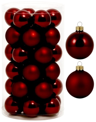 Bombki choinkowe 4cm zestaw 30szt ozdoba bombka na choinkę burgund