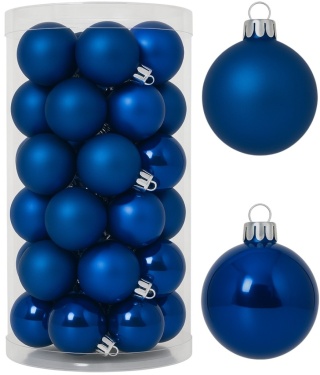 Bombki choinkowe 4cm zestaw 30szt ozdoba bombka na choinkę ciemny niebieski