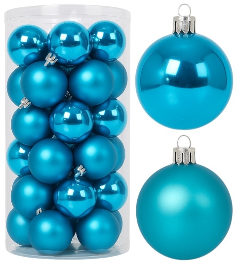 Bombki choinkowe 4cm zestaw 30szt ozdoba bombka na choinkę jasny niebieski