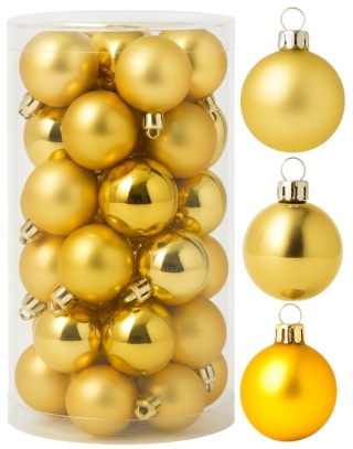 Bombki choinkowe 4cm zestaw 30szt ozdoba bombka na choinkę złoty