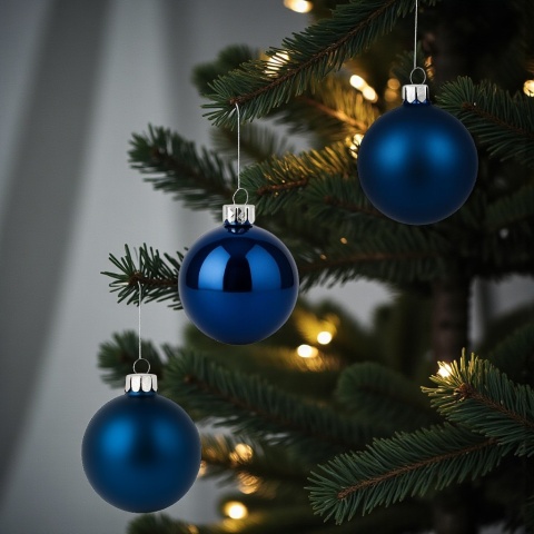 Bombki choinkowe 6cm zestaw 30szt ozdoba bombka na choinkę ciemny niebieski