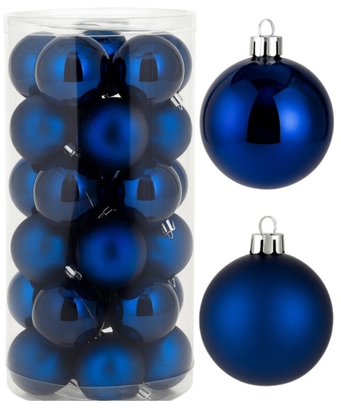 Bombki choinkowe 6cm zestaw 30szt ozdoba bombka na choinkę ciemny niebieski