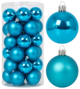Bombki choinkowe 6cm zestaw 30szt ozdoba bombka na choinkę jasny niebieski