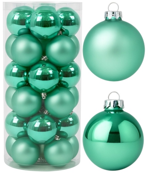 Bombki choinkowe 6cm zestaw 30szt ozdoba bombka na choinkę miętowy