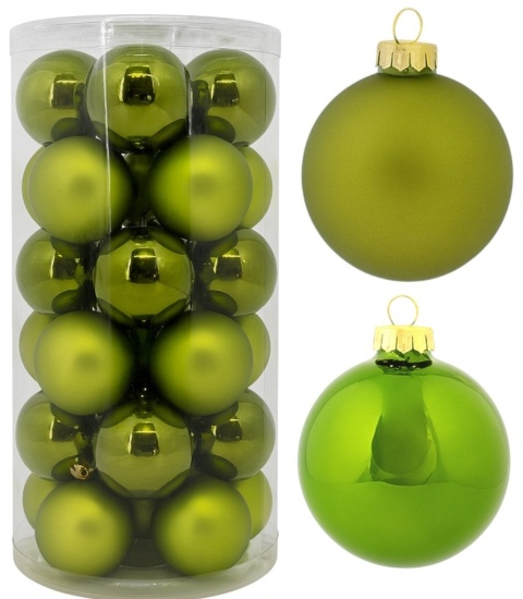 Bombki choinkowe 6cm zestaw 30szt ozdoba bombka na choinkę oliwkowy