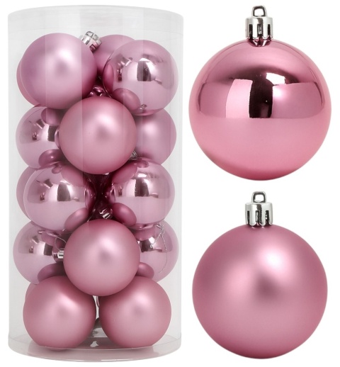 Bombki choinkowe 6cm zestaw 30szt ozdoba bombka na choinkę różowy