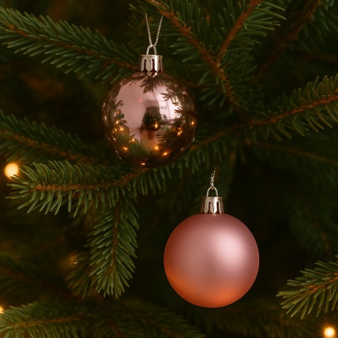 Bombki choinkowe 6cm zestaw 30szt ozdoba bombka na choinkę różowy