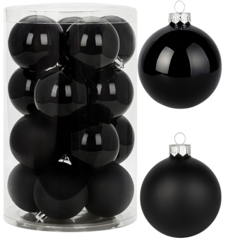 Bombki choinkowe 8cm zestaw 15szt ozdoba bombka na choinkę czarny