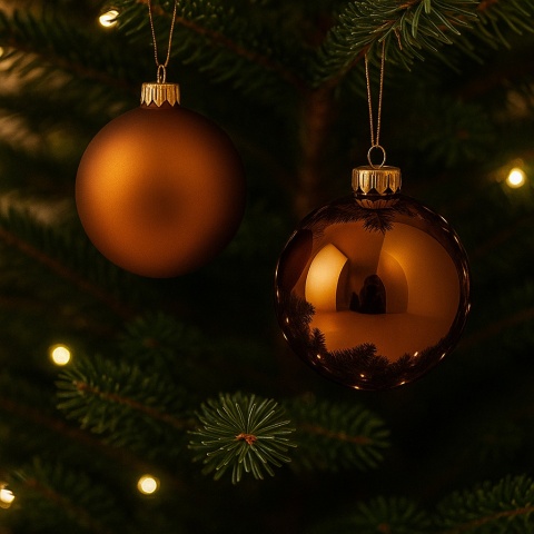 Bombki choinkowe 8cm zestaw 15szt ozdoba bombka na choinkę miedź