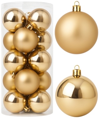 Bombki choinkowe 8cm zestaw 15szt ozdoba bombka na choinkę mocca