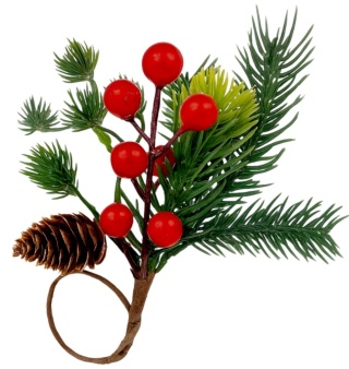 Dekoracja świąteczna ozdoba gałązka sztuczna stroik 17cm