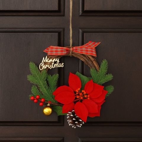 Dekoracja świąteczna ozdoba gałązka sztuczna stroik 23cm