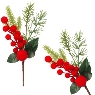 Dekoracja świąteczna ozdoba gałązka sztuczna stroik 26cm