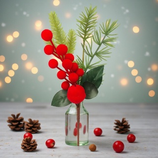 Dekoracja świąteczna ozdoba gałązka sztuczna stroik 26cm