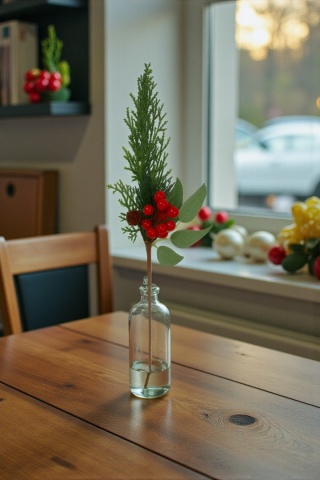 Dekoracja świąteczna ozdoba gałązka sztuczna stroik 42cm