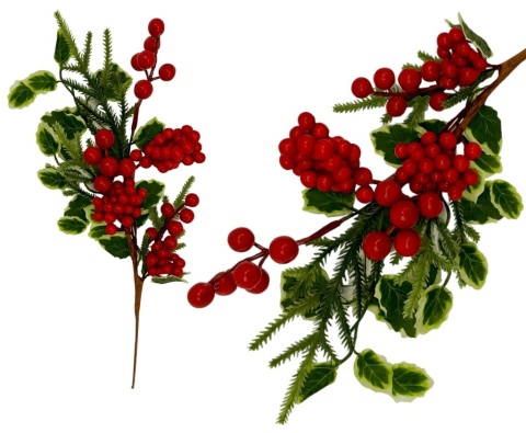 Dekoracja świąteczna ozdoba gałązka sztuczna stroik 47cm