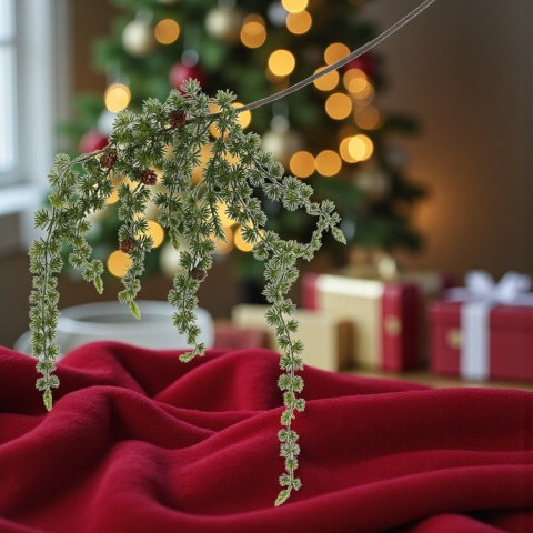 Dekoracja świąteczna ozdoba gałązka sztuczna stroik 60cm