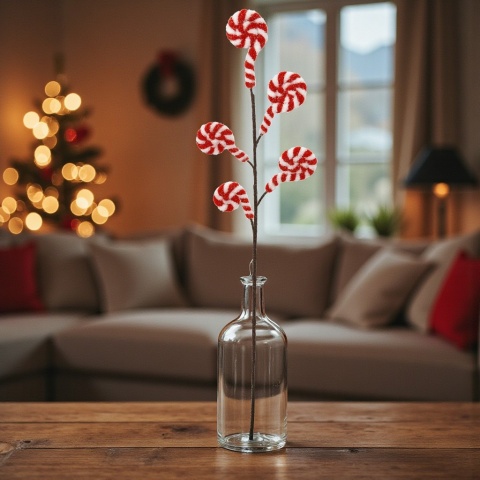 Dekoracja świąteczna ozdoba gałązka sztuczna stroik 60cm