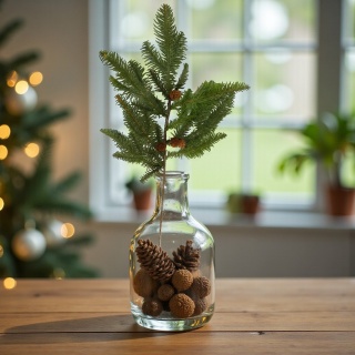 Dekoracja świąteczna ozdoba gałązka sztuczna stroik 62cm