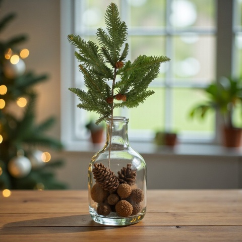 Dekoracja świąteczna ozdoba gałązka sztuczna stroik 62cm