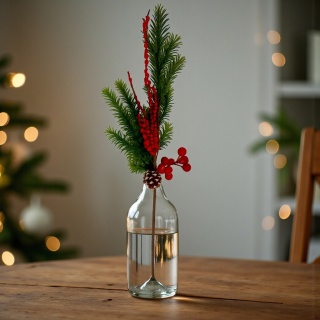 Dekoracja świąteczna ozdoba gałązka sztuczna stroik 64cm