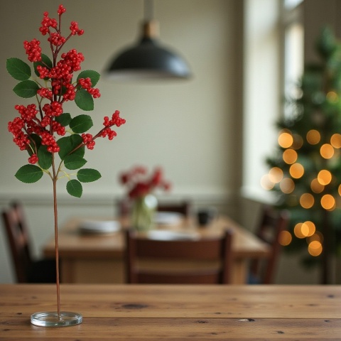 Dekoracja świąteczna ozdoba gałązka sztuczna stroik 64cm