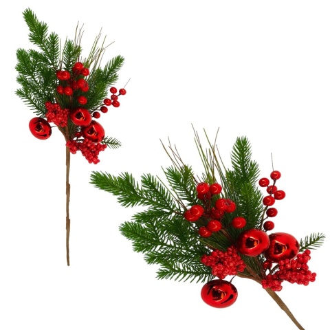 Dekoracja świąteczna ozdoba gałązka sztuczna stroik 70cm