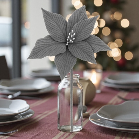 Gwiazda betlejemska poinsecja na piku kwiat ozdoba dekoracja świąteczna