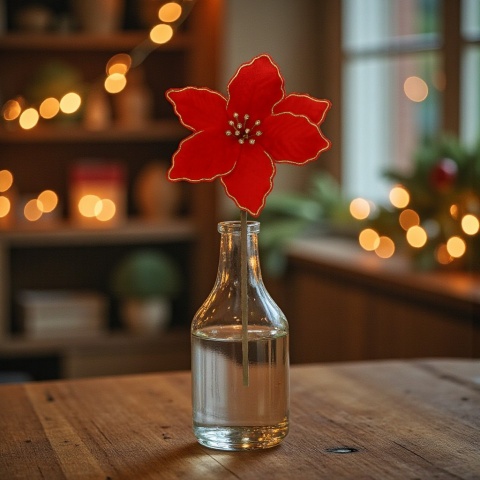 Gwiazda betlejemska poinsecja na piku kwiat ozdoba dekoracja świąteczna