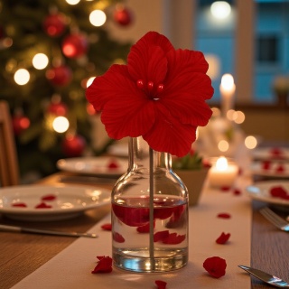 Gwiazda betlejemska poinsecja na piku kwiat ozdoba dekoracja świąteczna