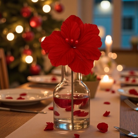 Gwiazda betlejemska poinsecja na piku kwiat ozdoba dekoracja świąteczna