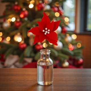 Gwiazda betlejemska poinsecja na piku kwiat ozdoba dekoracja świąteczna