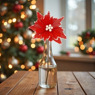 Gwiazda betlejemska poinsecja na piku kwiat ozdoba dekoracja świąteczna