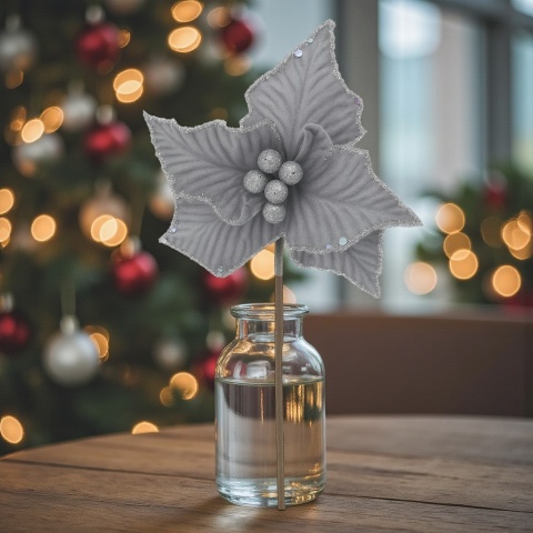 Gwiazda betlejemska poinsecja na piku kwiat ozdoba dekoracja świąteczna