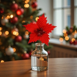 Gwiazda betlejemska poinsecja na piku kwiat ozdoba dekoracja świąteczna